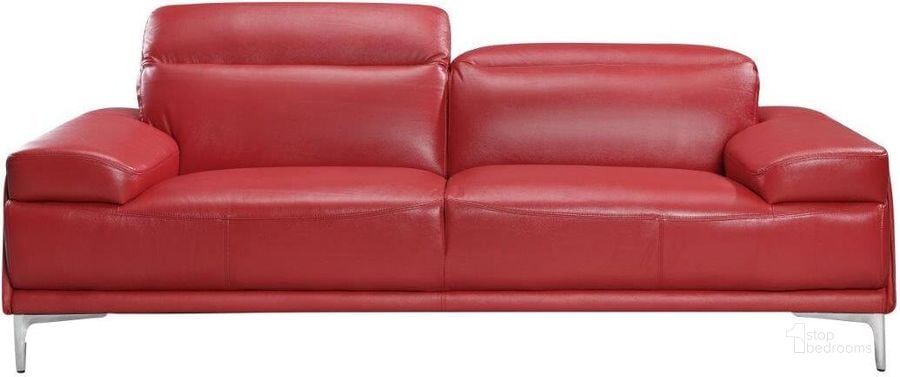 The appearance of Nicolo Sofa in Red designed by J&M in the modern / contemporary interior design. This red piece of furniture  was selected by 1StopBedrooms from Nicolo Collection to add a touch of cosiness and style into your home. Sku: 18981-S. Product Type: Sofa. Image1