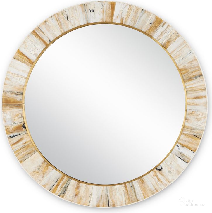 The appearance of Niva Round Mirror In Cream designed by Currey & Company in the modern / contemporary interior design. This cream piece of furniture  was selected by 1StopBedrooms from Niva Collection to add a touch of cosiness and style into your home. Sku: 1000-0121. Material: Wood. Product Type: Accent Mirror. Image1