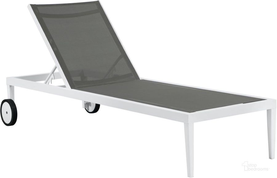 The appearance of Nizuc Mesh Water Resistant Fabric Outdoor Patio Aluminum Mesh Chaise Lounge Chair In Grey designed by Meridian in the modern / contemporary interior design. This grey piece of furniture  was selected by 1StopBedrooms from Nizuc Collection to add a touch of cosiness and style into your home. Sku: 373Grey. Material: Aluminum. Product Type: Outdoor Chaise Lounge. Image1