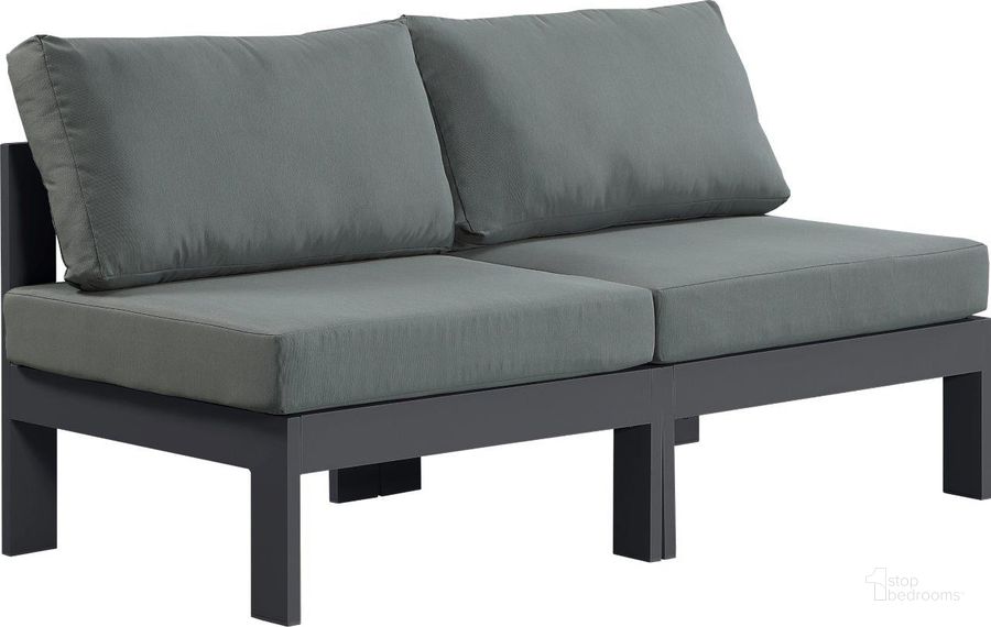 The appearance of Nizuc Water Resistant Fabric Outdoor Patio Modular Sofa In Grey designed by Meridian in the modern / contemporary interior design. This grey piece of furniture  was selected by 1StopBedrooms from Nizuc Collection to add a touch of cosiness and style into your home. Sku: 376Grey-S60B-1;376Grey-S60B-2. Material: Aluminum. Product Type: Outdoor Sofa. Image1