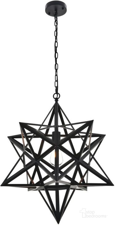 The appearance of Nocturne 1 Light Black Pendant LD4076D24BK designed by Elegant Lighting in the transitional interior design. This black piece of furniture  was selected by 1StopBedrooms from Nocturne Collection to add a touch of cosiness and style into your home. Sku: LD4076D24BK. Material: Metal. Product Type: Pendant Lighting. Image1
