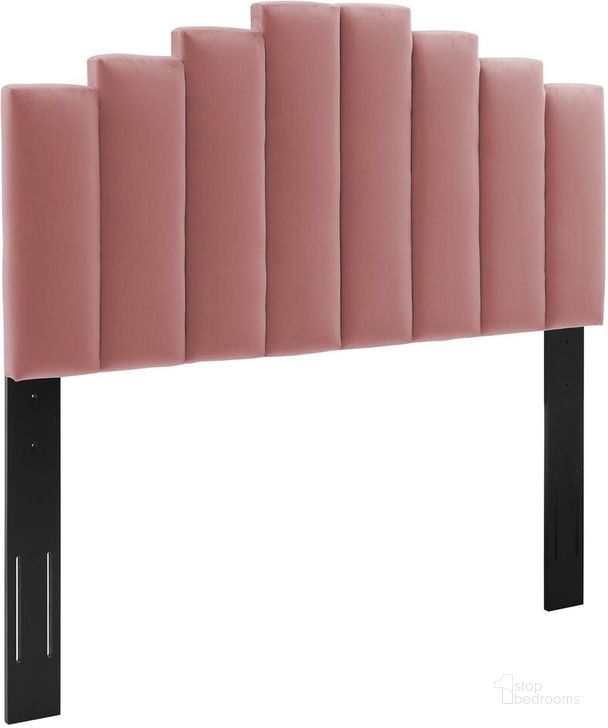 The appearance of Noelle Performance Velvet Full/Queen Headboard In Dusty Rose designed by Modway in the glam interior design. This dusty rose piece of furniture  was selected by 1StopBedrooms from Noelle Collection to add a touch of cosiness and style into your home. Sku: MOD-6277-DUS. Product Type: Headboard. Material: MDF. Image1