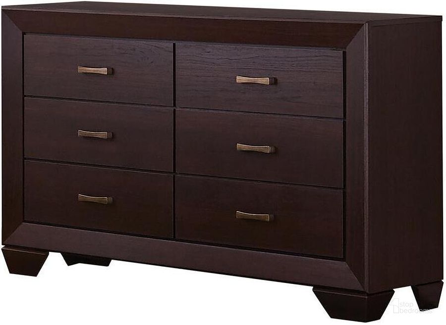 The appearance of Nogat Brown Dresser designed by Bennett Interiors in the transitional interior design. This brown piece of furniture  was selected by 1StopBedrooms from Nogat Collection to add a touch of cosiness and style into your home. Sku: 204393. Material: Wood. Product Type: Dresser. Image1