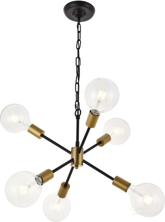 The appearance of Nolan 6 Light Matte Black Pendant designed by Elegant Lighting in the transitional interior design. This matte black piece of furniture  was selected by 1StopBedrooms from Nolan Collection to add a touch of cosiness and style into your home. Sku: LD5033D16BRB. Product Type: Pendant Lighting. Material: Iron. Image1