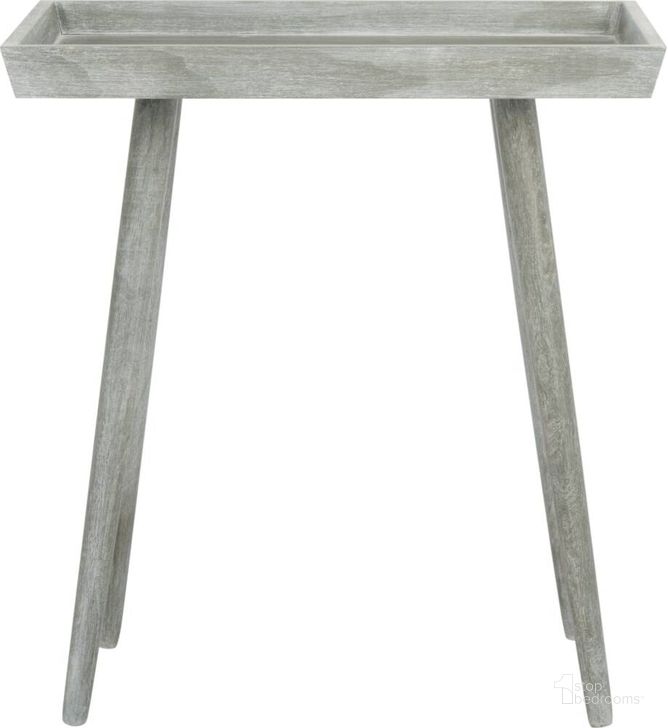 The appearance of Nonie Slate Grey Tray Accent Table designed by Safavieh in the modern / contemporary interior design. This grey and slate piece of furniture  was selected by 1StopBedrooms from Nonie Collection to add a touch of cosiness and style into your home. Sku: ACC5701C. Material: Wood. Product Type: Accent Table. Image1