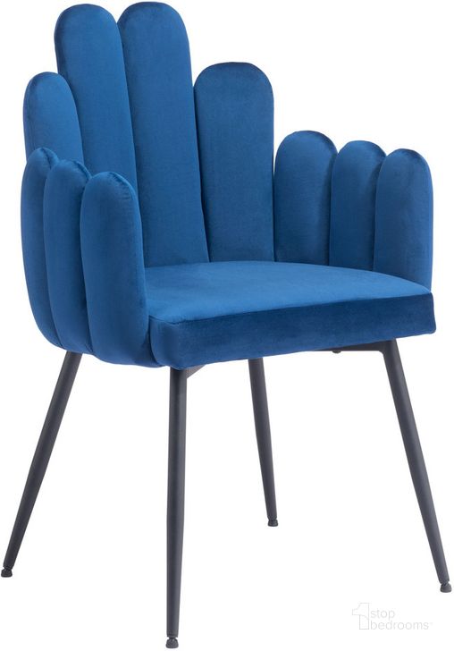 The appearance of Noosa Dining Chair Set of 2 In Navy Blue designed by Zuo Modern in the modern / contemporary interior design. This navy piece of furniture  was selected by 1StopBedrooms from Noosa Collection to add a touch of cosiness and style into your home. Sku: 109654. Product Type: Dining Chair. Material: Plywood. Image1