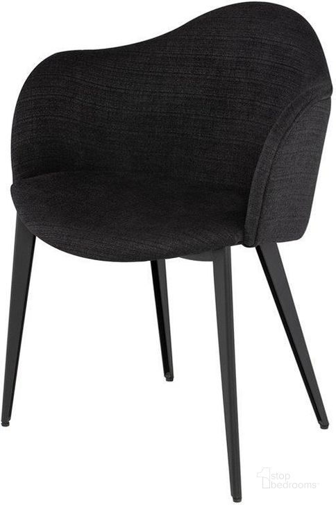 The appearance of Nora Coal Fabric Dining Chair designed by Nuevo in the modern / contemporary interior design. This coal piece of furniture  was selected by 1StopBedrooms from Nora Collection to add a touch of cosiness and style into your home. Sku: HGNE176. Material: Fabric. Product Type: Dining Chair. Image1