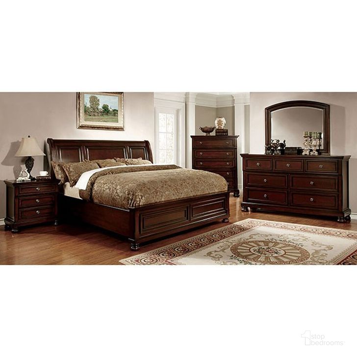 The appearance of Northville Eastern King Bed In Dark Cherry designed by Furniture of America in the transitional interior design. This dark cherry piece of furniture  was selected by 1StopBedrooms from Northville Collection to add a touch of cosiness and style into your home. Sku: CM7682EK-HB;CM7682EK-FB;CM7682EK-R. Bed Type: Platform Bed. Material: Wood. Product Type: Platform Bed. Bed Size: Eastern King. Image1