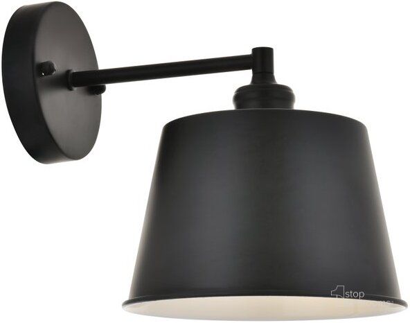 The appearance of Nota 1 Light Black Wall Sconce LD4058W8BK designed by Elegant Lighting in the transitional interior design. This black piece of furniture  was selected by 1StopBedrooms from Nota Collection to add a touch of cosiness and style into your home. Sku: LD4058W8BK. Material: Metal. Product Type: Wall Sconce. Image1