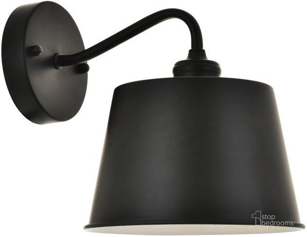 The appearance of Nota 1 Light Black Wall Sconce LD4059W8BK designed by Elegant Lighting in the transitional interior design. This black piece of furniture  was selected by 1StopBedrooms from Nota Collection to add a touch of cosiness and style into your home. Sku: LD4059W8BK. Material: Metal. Product Type: Wall Sconce. Image1