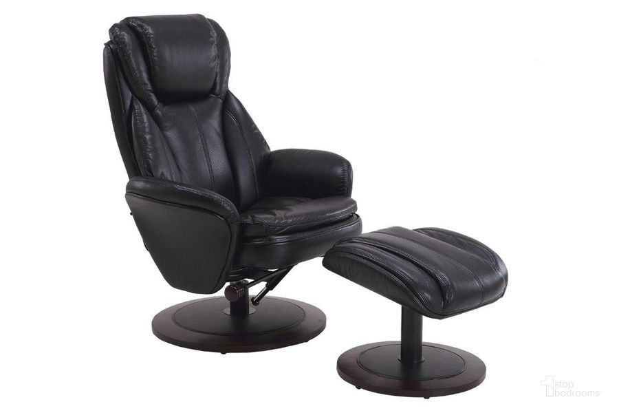 The appearance of Nova Recliner In Black Air Leather designed by Mac Motion Chair in the transitional interior design. This black piece of furniture  was selected by 1StopBedrooms from Nova Collection to add a touch of cosiness and style into your home. Sku: M135-25A200. Product Type: Recliner. Material: Plywood. Image1