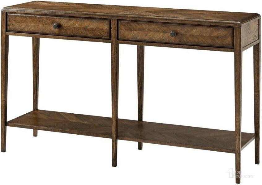 The appearance of Nova Two Frieze Drawers Console Table designed by Theodore Alexander in the traditional interior design. This brown piece of furniture  was selected by 1StopBedrooms from Nova Collection to add a touch of cosiness and style into your home. Sku: TAS53037.C254. Material: Wood. Product Type: Console Table.