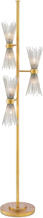 The appearance of Novatude Gold Floor Lamp designed by Currey & Company in the modern / contemporary interior design. This gold piece of furniture  was selected by 1StopBedrooms from Novatude Collection to add a touch of cosiness and style into your home. Sku: 8000-0046. Product Type: Floor Lamp. Material: Iron. Image1