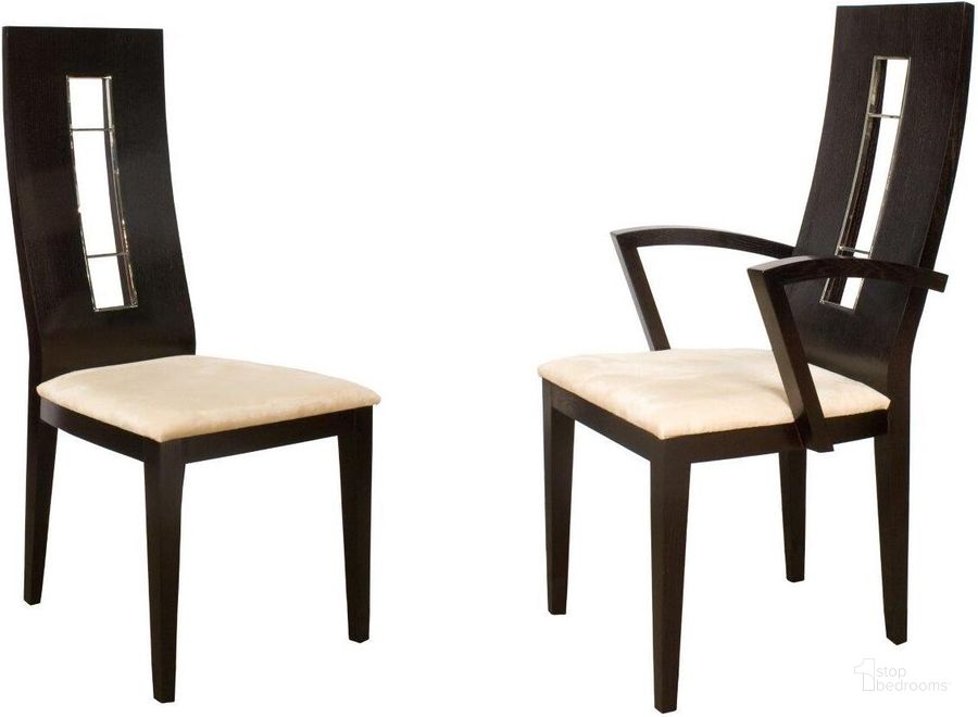 The appearance of Novo Wenge Side Chair Set Of 2 designed by Sharelle Furnishings in the modern / contemporary interior design. This wenge piece of furniture  was selected by 1StopBedrooms from Novo Collection to add a touch of cosiness and style into your home. Sku: NOVO-W-CHAIR. Product Type: Side Chair. Material: Bonded Leather. Image1
