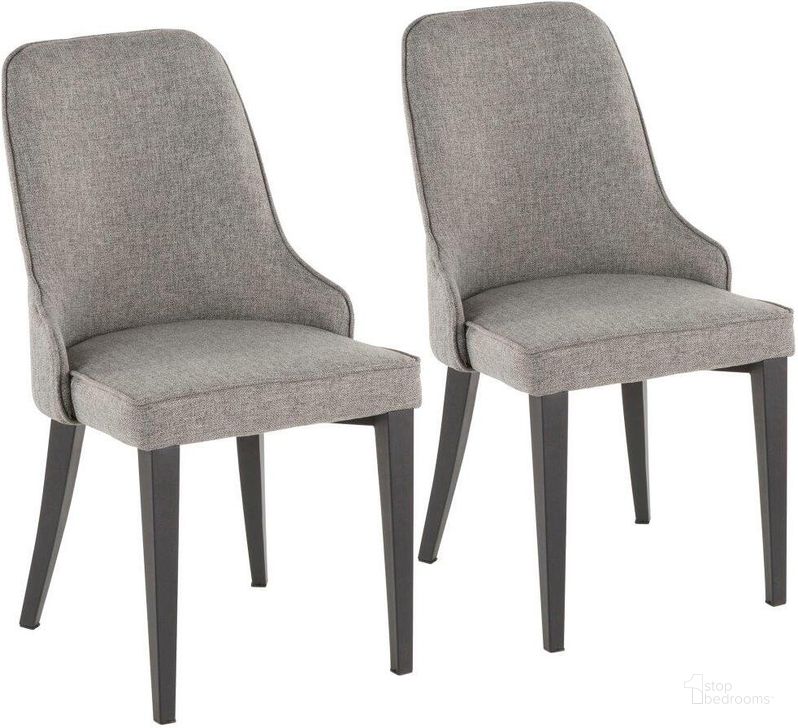 The appearance of Nueva Contemporary Accent/Dining Chair In Black Metal And Grey Fabric - Set Of 2 designed by Lumisource in the modern / contemporary interior design. This black piece of furniture  was selected by 1StopBedrooms from Nueva Collection to add a touch of cosiness and style into your home. Sku: CH-NUEVA BK+GY2. Material: Metal. Product Type: Dining Chair. Image1