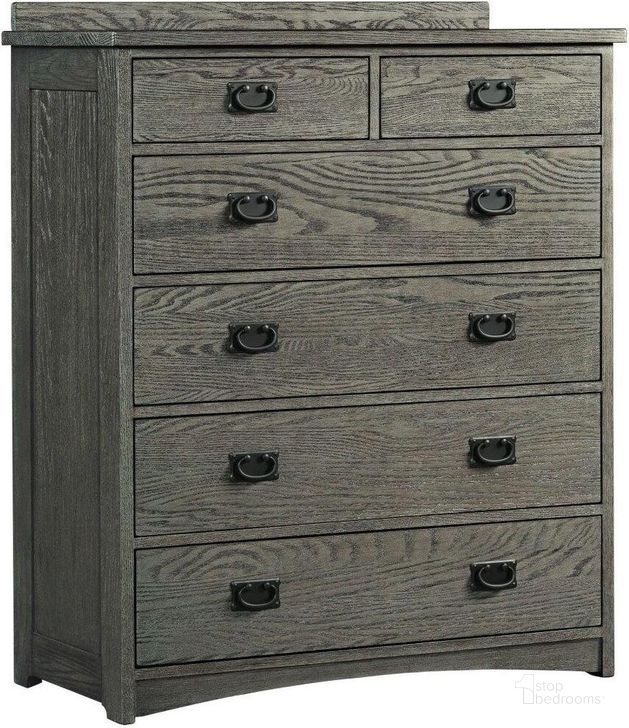 The appearance of Oak Park Brushed Pewter 6 Drawer Chest designed by Intercon in the transitional interior design. This gray piece of furniture  was selected by 1StopBedrooms from Oak Park Collection to add a touch of cosiness and style into your home. Sku: OP-BR-5806-PEW-C. Product Type: Chest. Image1