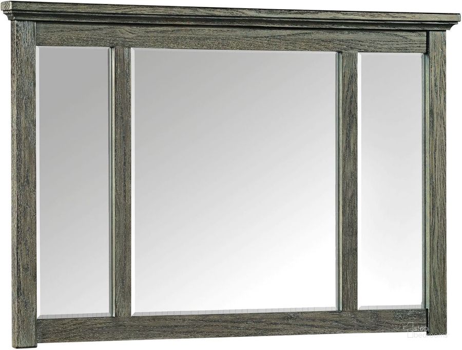 The appearance of Oak Park Brushed Pewter Dresser Mirror designed by Intercon in the transitional interior design. This gray piece of furniture  was selected by 1StopBedrooms from Oak Park Collection to add a touch of cosiness and style into your home. Sku: OP-BR-5891-PEW-C. Product Type: Dresser Mirror. Image1