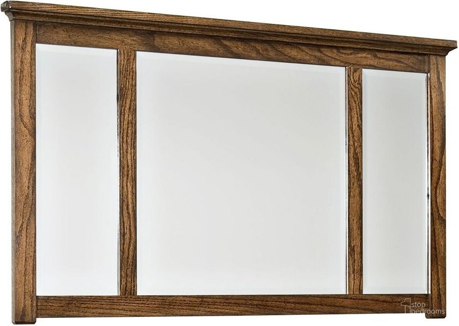 The appearance of Oak Park Mission Dresser Mirror designed by Intercon in the transitional interior design. This brown piece of furniture  was selected by 1StopBedrooms from Oak Park Collection to add a touch of cosiness and style into your home. Sku: OP-BR-5891-MIS-C. Product Type: Dresser Mirror. Image1