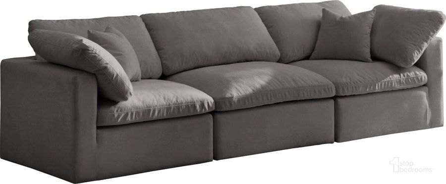 The appearance of Oaklandia Grey Velvet Sofa 0qe24355480 designed by Furnique in the modern / contemporary interior design. This grey piece of furniture  was selected by 1StopBedrooms from Oaklandia Collection to add a touch of cosiness and style into your home. Sku: 602Grey-Corner;602Grey-Corner;602Grey-Armless. Product Type: Sofa. Material: Velvet. Image1