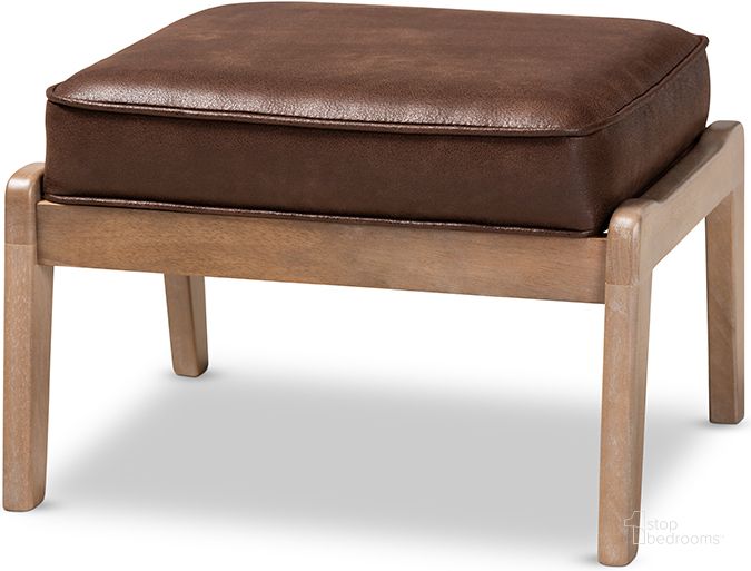 The appearance of Oakway Dark Brown Ottoman designed by Off 5th Home in the transitional interior design. This dark brown piece of furniture  was selected by 1StopBedrooms from Oakway Collection to add a touch of cosiness and style into your home. Sku: Sigrid-Dark Brown/Antique Oak-Otto. Product Type: Ottoman. Material: Rubberwood. Image1