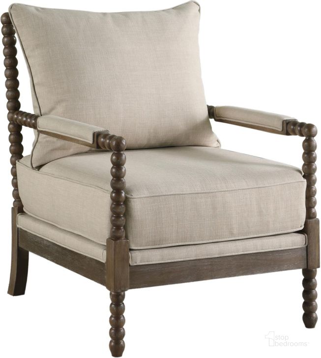 The appearance of Oatmeal Accent Chair designed by Coaster in the traditional interior design. This beige piece of furniture  was selected by 1StopBedrooms from Oatmeal Collection to add a touch of cosiness and style into your home. Sku: 905362. Material: Fabric. Product Type: Accent Chair. Image1