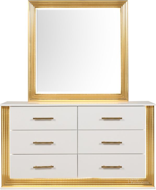 The appearance of Obsession 6-Drawer Dresser Made with Wood In White designed by Galaxy Home Furnishings in the modern / contemporary interior design. This white piece of furniture  was selected by 1StopBedrooms from Obsession Collection to add a touch of cosiness and style into your home. Sku: 698781026304. Material: Wood. Product Type: Dresser. Image1