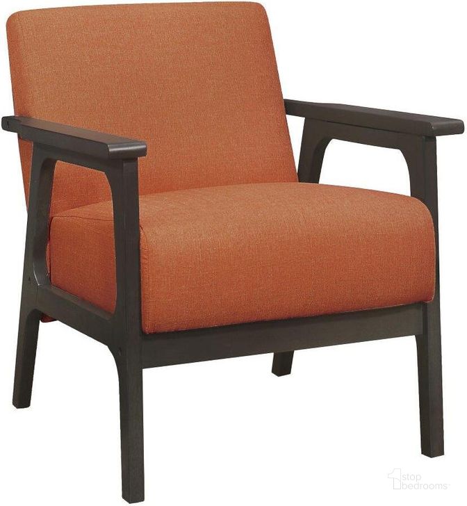 The appearance of Ocala Orange Accent Chair designed by Homelegance in the transitional interior design. This orange piece of furniture  was selected by 1StopBedrooms from Ocala Collection to add a touch of cosiness and style into your home. Sku: 1103RN-1. Product Type: Accent Chair. Material: Textured. Image1