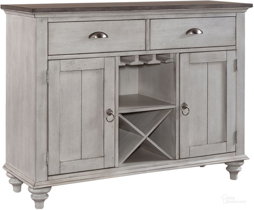 The appearance of Ocean Isle Buffet designed by Liberty in the traditional interior design. This white and brown piece of furniture  was selected by 1StopBedrooms from Ocean Isle Collection to add a touch of cosiness and style into your home. Sku: 303W-CB4866. Product Type: Buffet. Material: Rubberwood. Image1