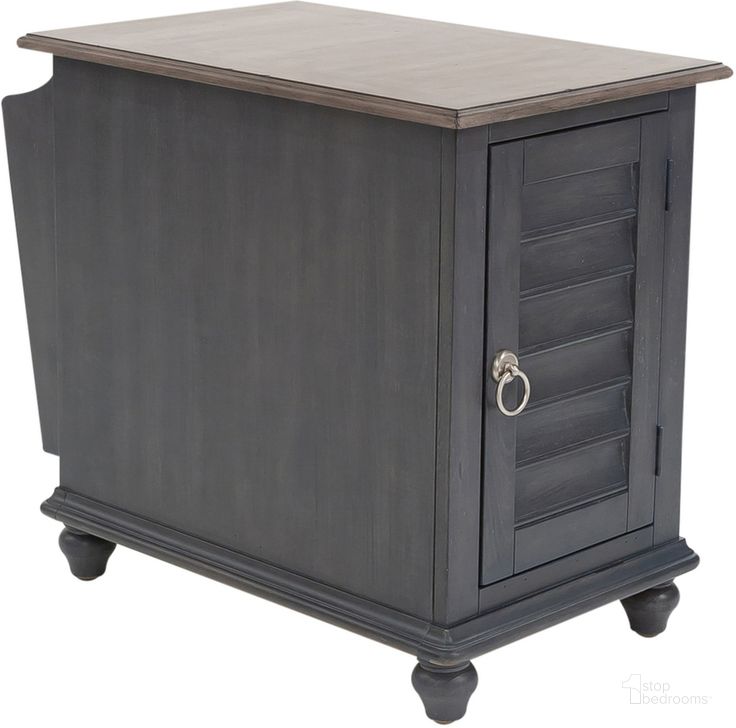 The appearance of Ocean Isle Chair Side Table designed by Liberty in the traditional interior design. This slate piece of furniture  was selected by 1StopBedrooms from Ocean Isle Collection to add a touch of cosiness and style into your home. Sku: 303G-OT1021. Product Type: Side Table. Material: Rubberwood. Image1