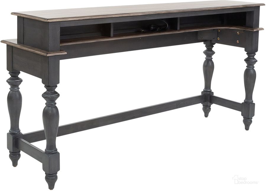 The appearance of Ocean Isle Console Bar Table designed by Liberty in the traditional interior design. This slate piece of furniture  was selected by 1StopBedrooms from Ocean Isle Collection to add a touch of cosiness and style into your home. Sku: 303G-OT7237. Product Type: Bar Table. Material: Rubberwood. Image1