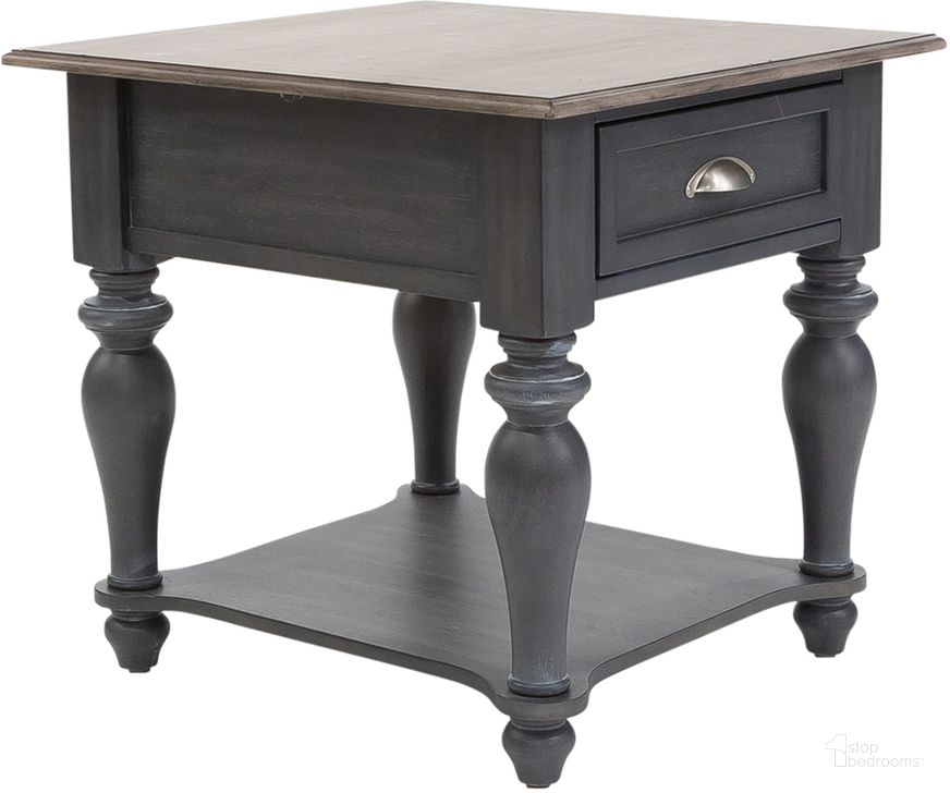 The appearance of Ocean Isle Drawer End Table designed by Liberty in the traditional interior design. This slate piece of furniture  was selected by 1StopBedrooms from Ocean Isle Collection to add a touch of cosiness and style into your home. Sku: 303G-OT1020. Product Type: End Table. Material: Rubberwood. Image1