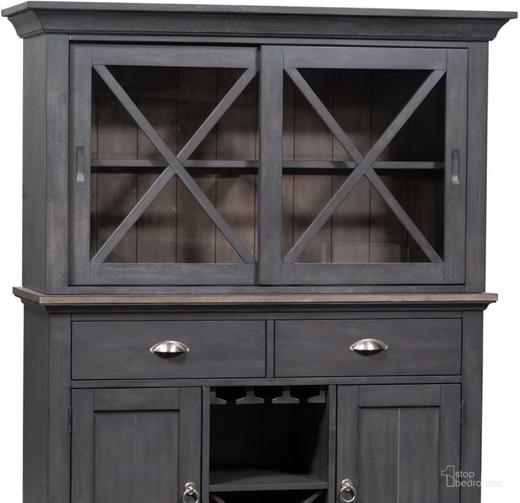 The appearance of Ocean Isle Hutch In Dark Gray designed by Liberty in the traditional interior design. This dark gray piece of furniture  was selected by 1StopBedrooms from Ocean Isle Collection to add a touch of cosiness and style into your home. Sku: 303G-CH4866. Product Type: Hutch. Material: Rubberwood. Image1