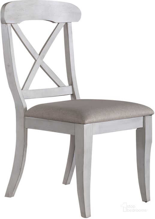 The appearance of Ocean Isle Upholstered X Back Side Chair Rta Set Of 2 designed by Liberty in the traditional interior design. This antique white piece of furniture  was selected by 1StopBedrooms from Ocean Isle Collection to add a touch of cosiness and style into your home. Sku: 303W-C3001S. Product Type: Side Chair. Material: Rubberwood. Image1
