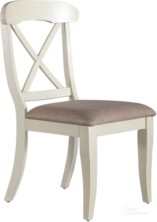 The appearance of Ocean Isle Upholstered X Back Side Chair set of 2 designed by Liberty in the transitional interior design. This cream piece of furniture  was selected by 1StopBedrooms from Ocean Isle Collection to add a touch of cosiness and style into your home. Sku: 303-C3001S. Material: Fabric. Product Type: Side Chair. Image1