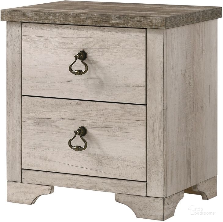 The appearance of Ockleston Distressed Nightstand designed by Leisure Living in the country / farmhouse interior design. This distressed piece of furniture  was selected by 1StopBedrooms from Ockleston Collection to add a touch of cosiness and style into your home. Sku: B3050-2. Material: Wood. Product Type: Nightstand. Image1