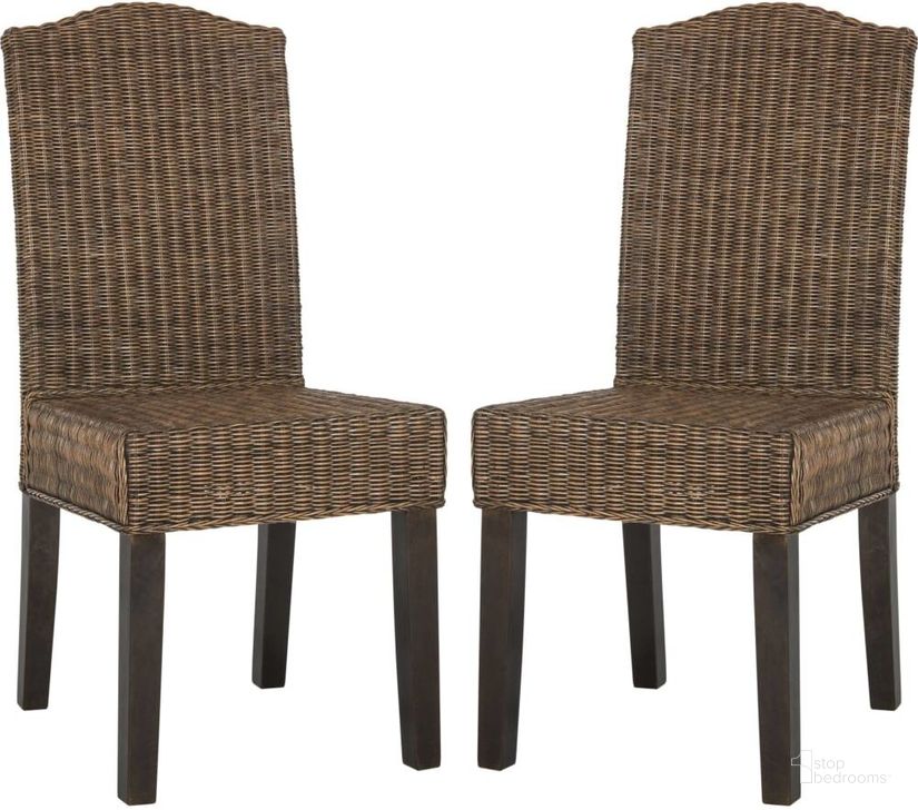 The appearance of Odette Brown and Multi 19 Inch Wicker Dining Chair designed by Safavieh in the transitional interior design. This brown piece of furniture  was selected by 1StopBedrooms from Odette Collection to add a touch of cosiness and style into your home. Sku: SEA8015C-SET2. Product Type: Dining Chair. Material: Rattan. Image1