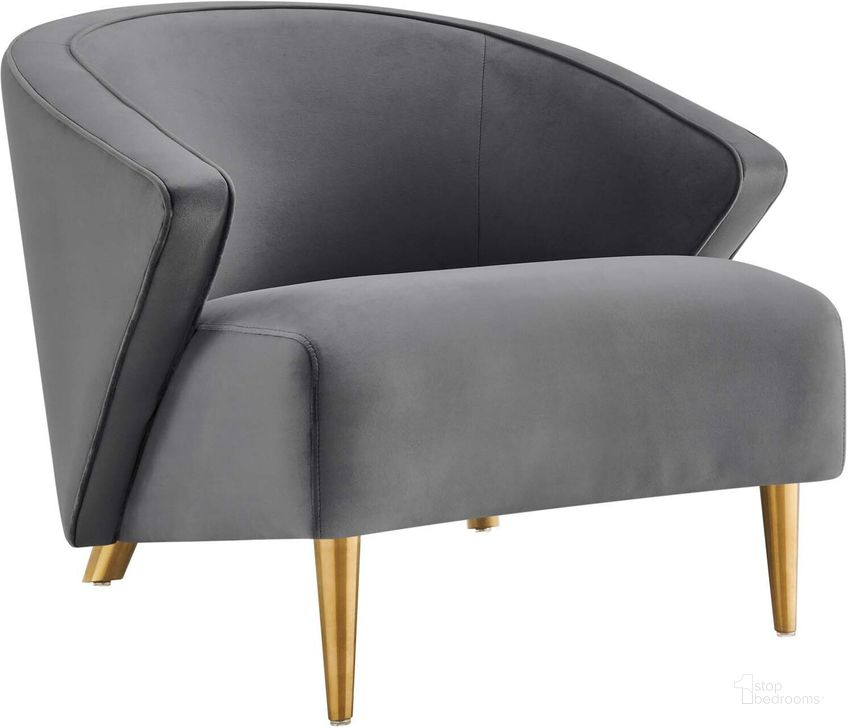 The appearance of Odyssey Performance Velvet Arm Chair In Gray designed by Modway in the modern / contemporary interior design. This gray piece of furniture  was selected by 1StopBedrooms from Odyssey Collection to add a touch of cosiness and style into your home. Sku: EEI-5038-GRY. Material: Wood. Product Type: Arm Chair. Image1
