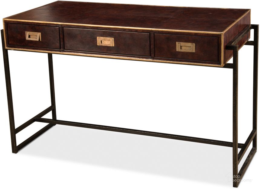 The appearance of Old Brown Brown Leather Desk designed by Sarreid in the transitional interior design. This brown piece of furniture  was selected by 1StopBedrooms from Old Brown Collection to add a touch of cosiness and style into your home. Sku: 53151. Product Type: Desk. Image1