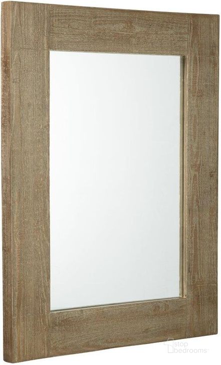 The appearance of Old Mill Distressed Brown Accent Mirror designed by Off 5th Home in the transitional interior design. This distressed brown piece of furniture  was selected by 1StopBedrooms from Old Mill Collection to add a touch of cosiness and style into your home. Sku: A8010277. Material: Wood. Product Type: Accent Mirror. Image1
