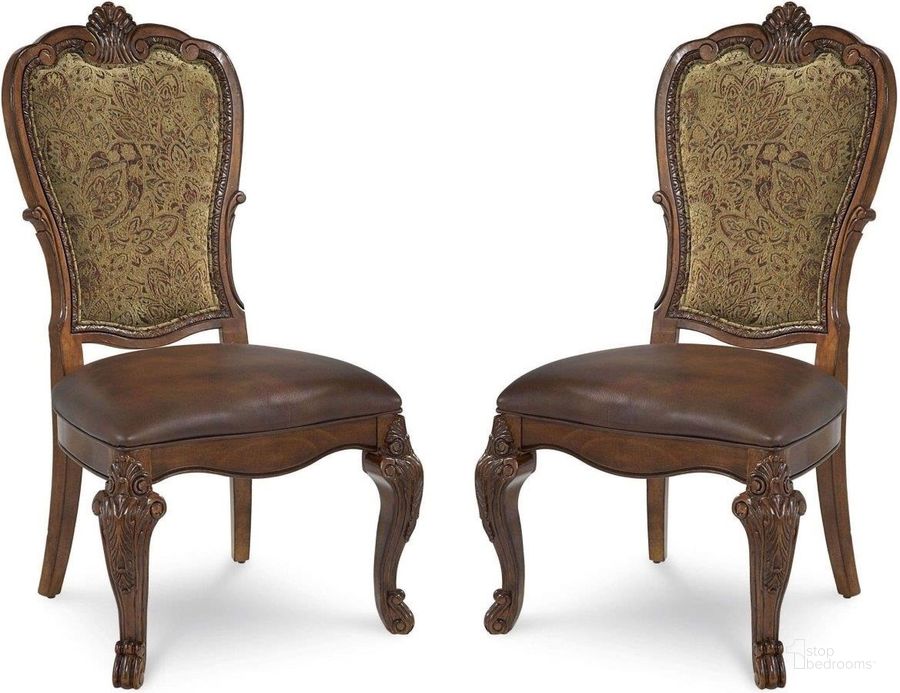 The appearance of Old World Upholstered Back Side Chair Set of 2 designed by A.R.T. in the traditional interior design. This brown piece of furniture  was selected by 1StopBedrooms from Old World Collection to add a touch of cosiness and style into your home. Sku: 143206-2606. Product Type: Side Chair. Image1