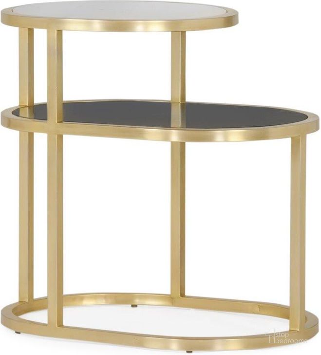 The appearance of Ollie Side Table In Antique Brass designed by Union Home Furniture in the modern / contemporary interior design. This antique brass piece of furniture  was selected by 1StopBedrooms from Ollie Collection to add a touch of cosiness and style into your home. Sku: LVR00633. Material: Steel. Product Type: Side Table. Image1