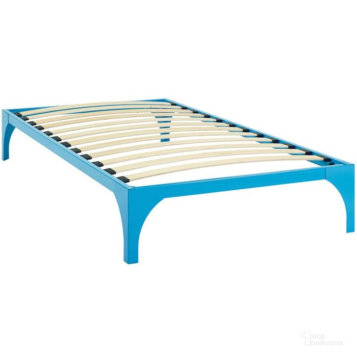 The appearance of Ollie Twin Bed Frame In Light Blue designed by Modway in the modern / contemporary interior design. This light blue piece of furniture  was selected by 1StopBedrooms from Ollie Collection to add a touch of cosiness and style into your home. Sku: MOD-5747-LBU. Material: Steel. Product Type: Bed Frame. Image1