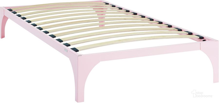 The appearance of Ollie Twin Bed Frame In Pink designed by Modway in the modern / contemporary interior design. This pink piece of furniture  was selected by 1StopBedrooms from Ollie Collection to add a touch of cosiness and style into your home. Sku: MOD-5747-PNK. Material: Steel. Product Type: Bed Frame. Image1