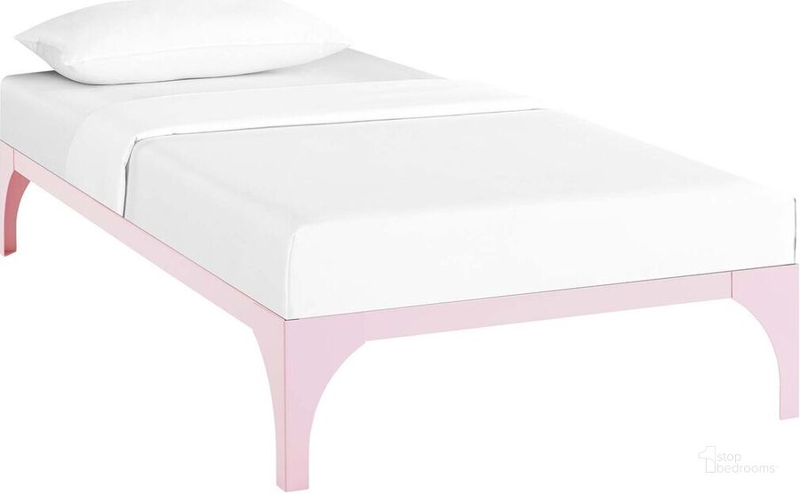 The appearance of Ollie Twin Bed Frame In Pink designed by Modway in the modern / contemporary interior design. This pink piece of furniture  was selected by 1StopBedrooms from Ollie Collection to add a touch of cosiness and style into your home. Sku: MOD-5430-PNK. Material: Steel. Product Type: Bed Frame. Image1