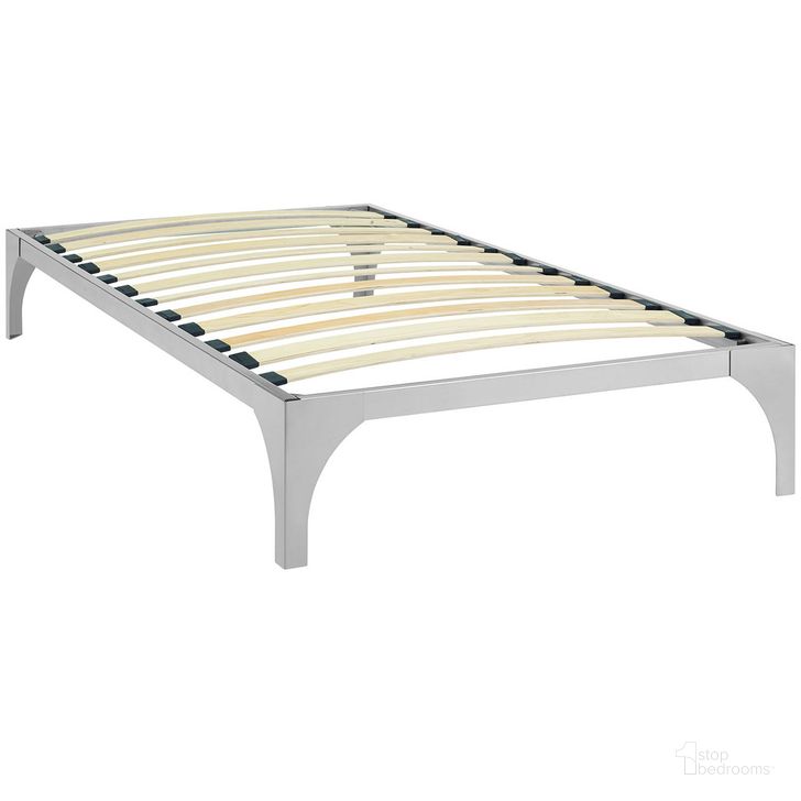 The appearance of Ollie Twin Bed Frame In Silver designed by Modway in the modern / contemporary interior design. This silver piece of furniture  was selected by 1StopBedrooms from Ollie Collection to add a touch of cosiness and style into your home. Sku: MOD-5747-SLV. Material: Steel. Product Type: Bed Frame. Image1