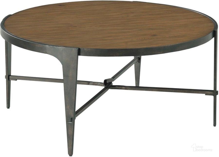 The appearance of Olmsted Round Coffee Table designed by Hammary in the industrial interior design. This medium stain piece of furniture  was selected by 1StopBedrooms from Olmsted Collection to add a touch of cosiness and style into your home. Sku: 120-911. Material: Wood. Product Type: Coffee Table. Image1