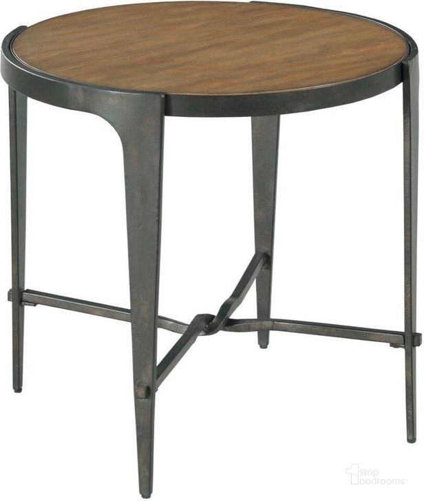 The appearance of Olmsted Round End Table designed by Hammary in the industrial interior design. This medium stain piece of furniture  was selected by 1StopBedrooms from Olmsted Collection to add a touch of cosiness and style into your home. Sku: 120-916. Material: Wood. Product Type: End Table. Image1