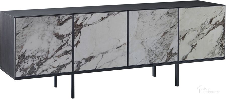 The appearance of Ombre Black Grey Sideboard designed by Bellini Modern Living in the modern / contemporary interior design. This white and black piece of furniture  was selected by 1StopBedrooms from Ombre Collection to add a touch of cosiness and style into your home. Sku: Ombre SB CPLU. Product Type: Sideboard. Image1