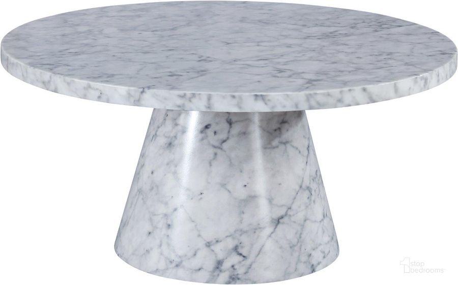 The appearance of Omni White Faux Marble Coffee Table designed by Meridian in the modern / contemporary interior design. This white piece of furniture  was selected by 1StopBedrooms from Omni Collection to add a touch of cosiness and style into your home. Sku: 274-CT-1;274-CT-2. Material: Wood. Product Type: Coffee Table. Image1