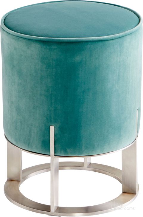 The appearance of Opal Throne Brushed Stainless Steel Ottoman designed by Cyan Design in the modern / contemporary interior design. This blue piece of furniture  was selected by 1StopBedrooms from Opal Throne Collection to add a touch of cosiness and style into your home. Sku: 09594. Product Type: Ottoman. Material: Stainless Steel.